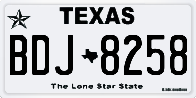 TX license plate BDJ8258