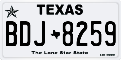 TX license plate BDJ8259