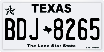 TX license plate BDJ8265