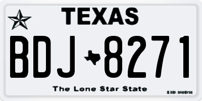 TX license plate BDJ8271