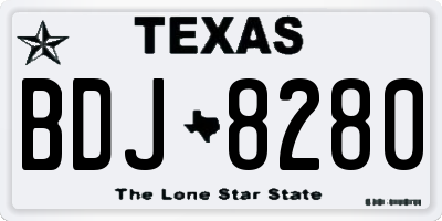 TX license plate BDJ8280