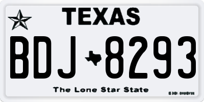 TX license plate BDJ8293
