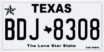 TX license plate BDJ8308