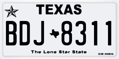 TX license plate BDJ8311