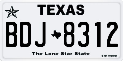 TX license plate BDJ8312