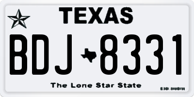 TX license plate BDJ8331