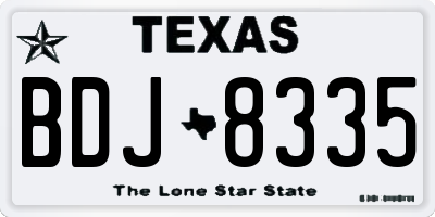 TX license plate BDJ8335
