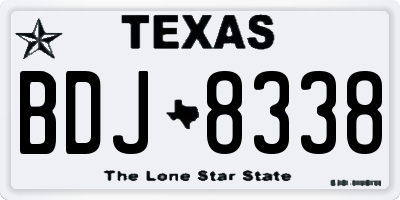 TX license plate BDJ8338