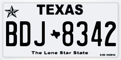 TX license plate BDJ8342