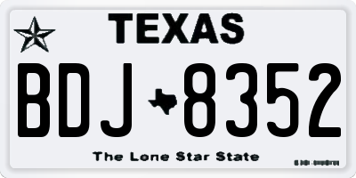 TX license plate BDJ8352