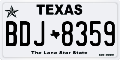 TX license plate BDJ8359