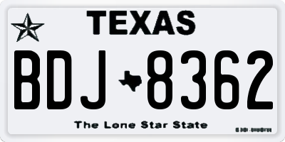 TX license plate BDJ8362