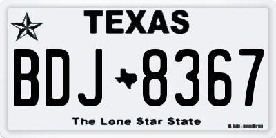 TX license plate BDJ8367