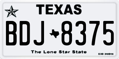 TX license plate BDJ8375