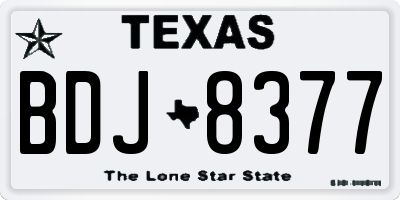 TX license plate BDJ8377