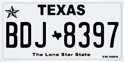TX license plate BDJ8397