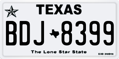 TX license plate BDJ8399