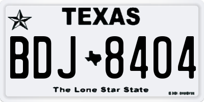 TX license plate BDJ8404