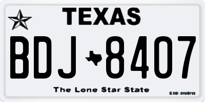 TX license plate BDJ8407