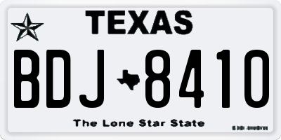TX license plate BDJ8410