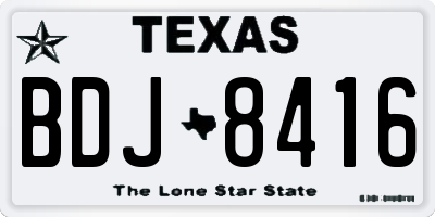 TX license plate BDJ8416