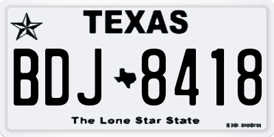 TX license plate BDJ8418