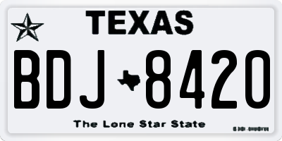 TX license plate BDJ8420