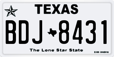 TX license plate BDJ8431