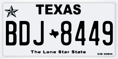 TX license plate BDJ8449