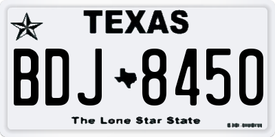 TX license plate BDJ8450