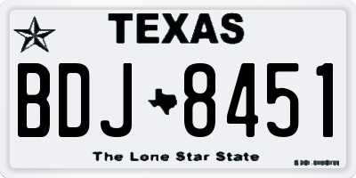 TX license plate BDJ8451