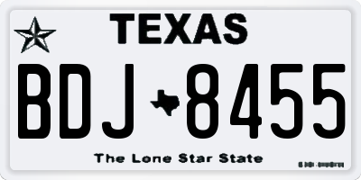 TX license plate BDJ8455