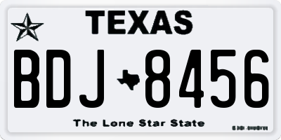 TX license plate BDJ8456