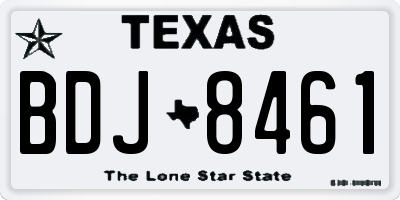 TX license plate BDJ8461