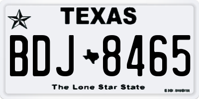 TX license plate BDJ8465