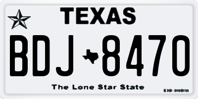 TX license plate BDJ8470