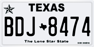 TX license plate BDJ8474