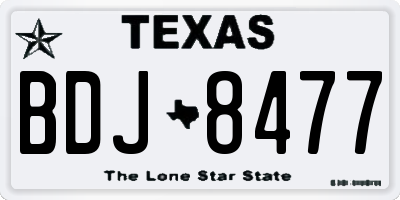 TX license plate BDJ8477