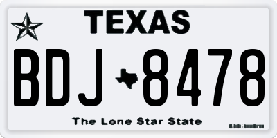 TX license plate BDJ8478