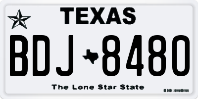 TX license plate BDJ8480