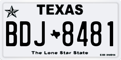 TX license plate BDJ8481