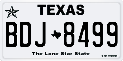 TX license plate BDJ8499