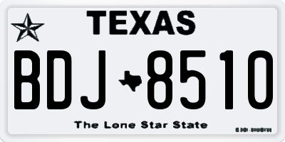 TX license plate BDJ8510