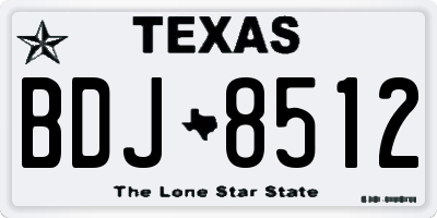 TX license plate BDJ8512