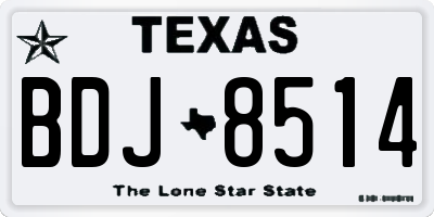 TX license plate BDJ8514