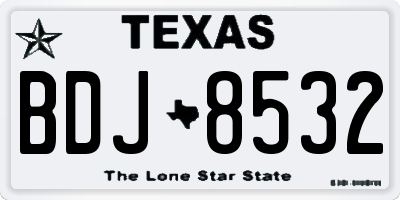 TX license plate BDJ8532