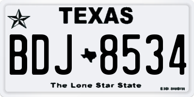 TX license plate BDJ8534