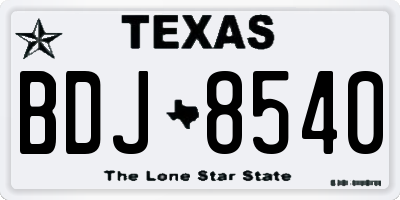 TX license plate BDJ8540