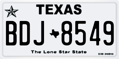 TX license plate BDJ8549