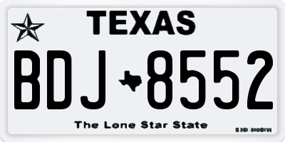 TX license plate BDJ8552